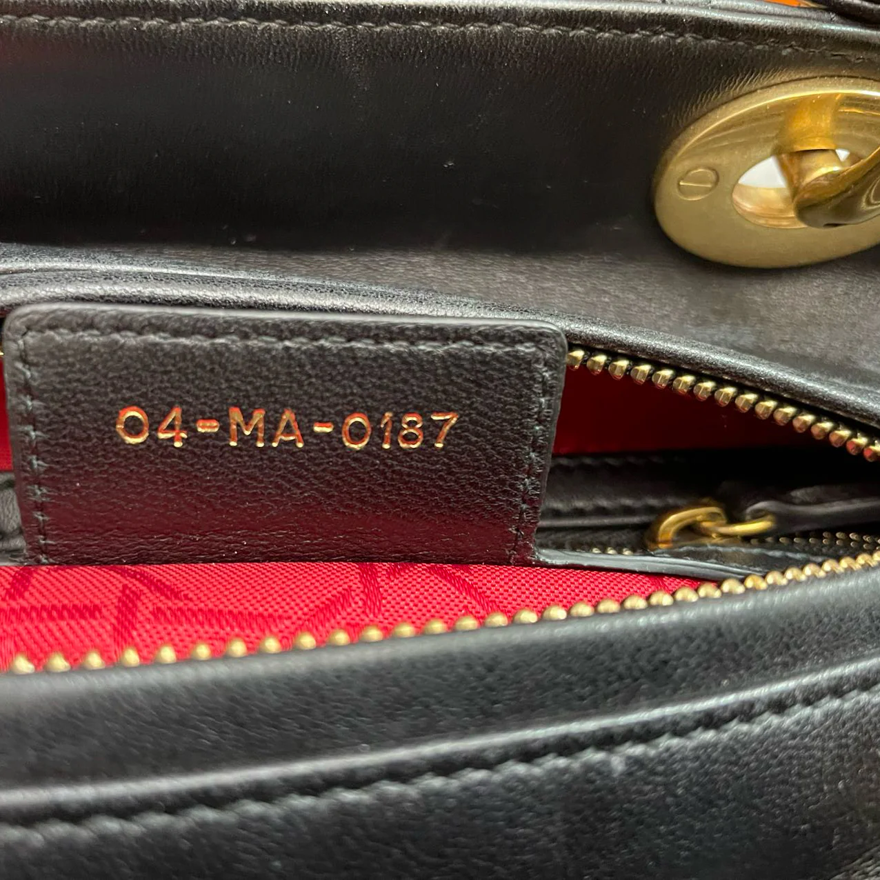 Christian Dior Black Medium Lambskin Leather with Gold Hardware from 2017