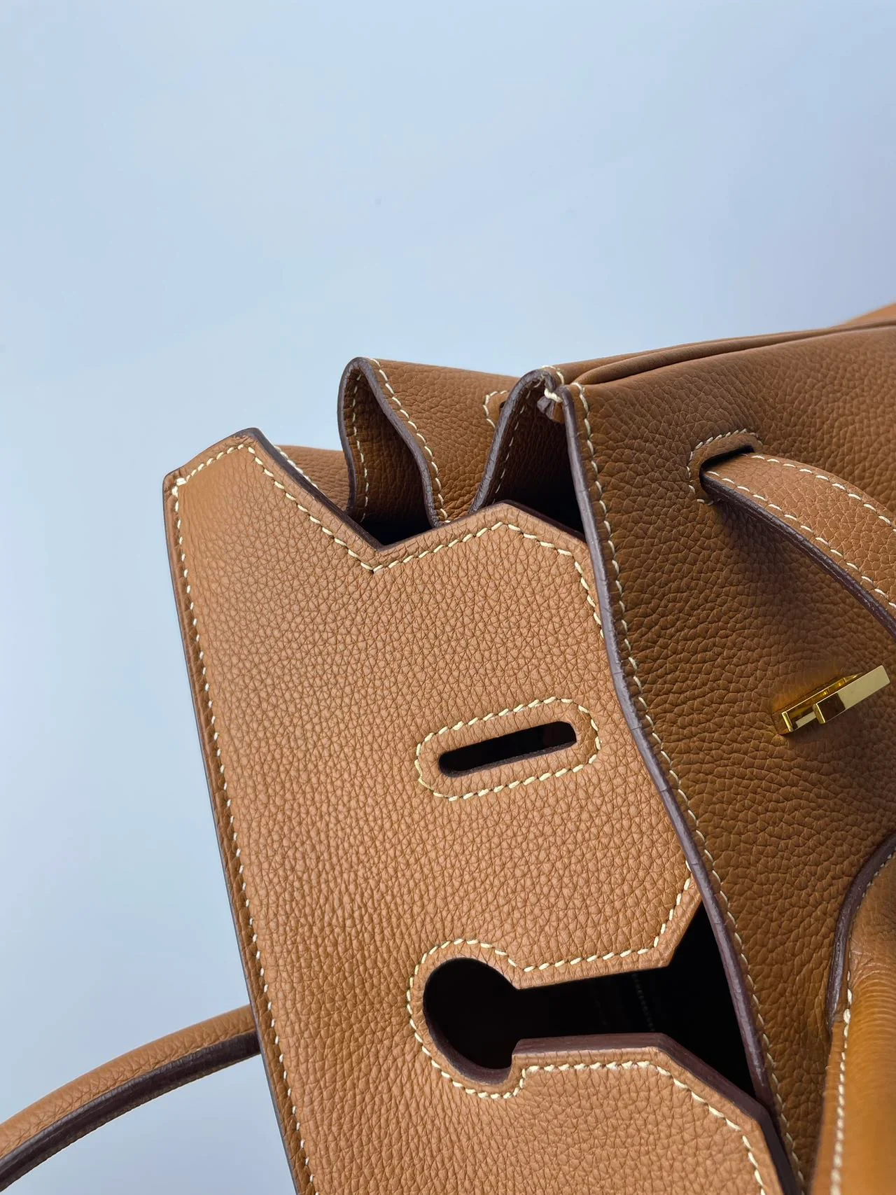 used-Hermes pre-owned Birkin 35 in gold vintage Togo leather-MILOURA