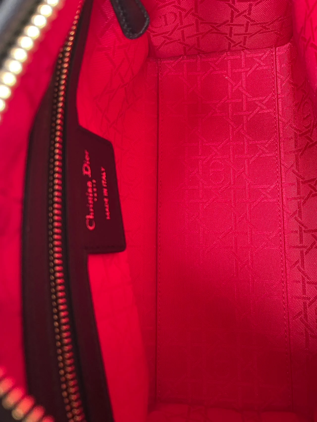 used-Christian Dior Black Lady Dior Bag Medium in Cannage Lambskin Leather with Gold Hardware-MILOURA