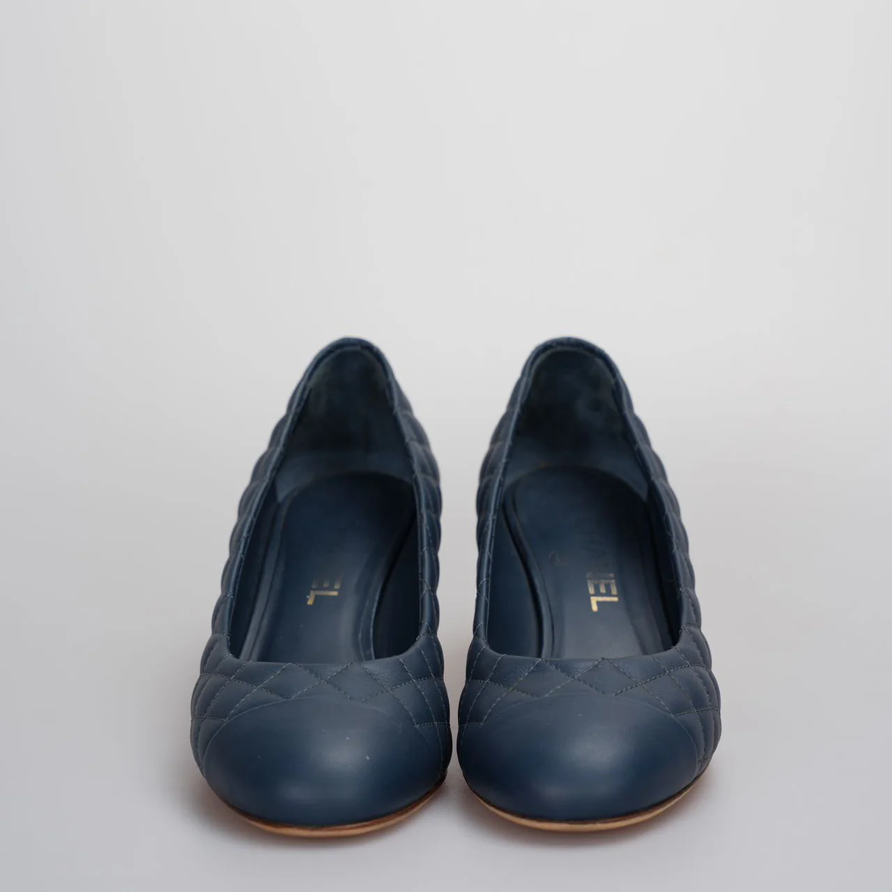 used-Chanel Blue Quilted Leather Pumps 6cm Size 37.5C-MILOURA