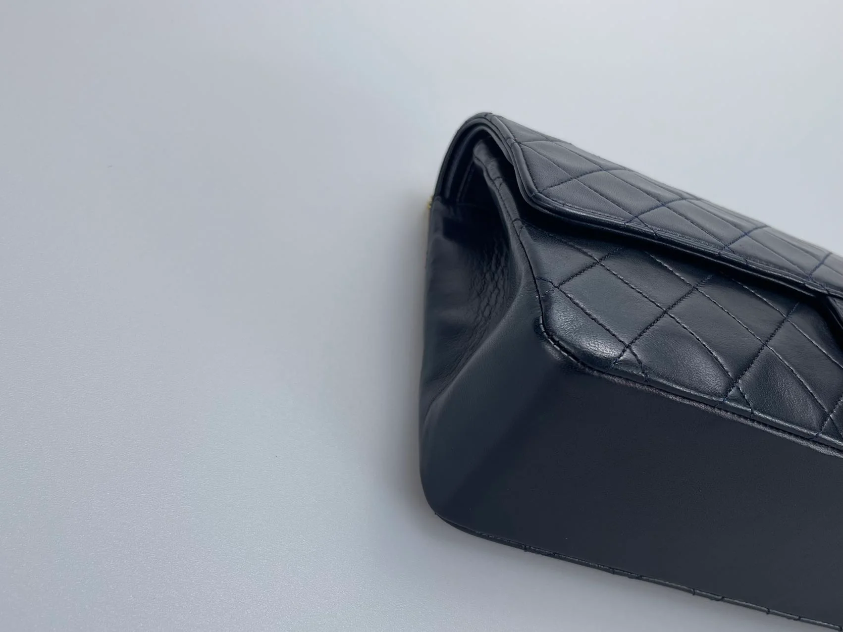 used-Chanel Black Vintage Medium Classic Double Flap Bag with 24K Gold Hardware-MILOURA