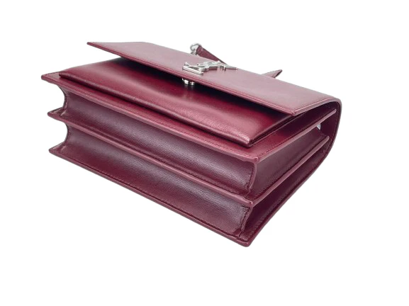 used-Saint Laurent Sunset bag in Burgundy-MILOURA