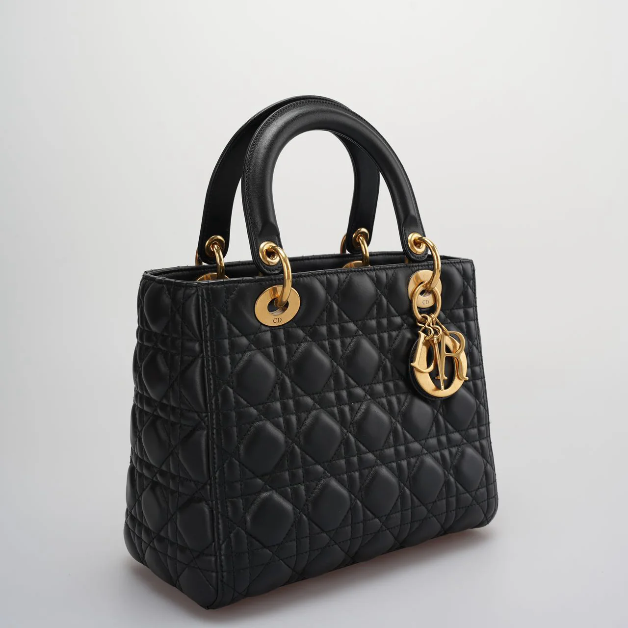 Christian Dior Black Medium Lambskin Leather with Gold Hardware from 2017