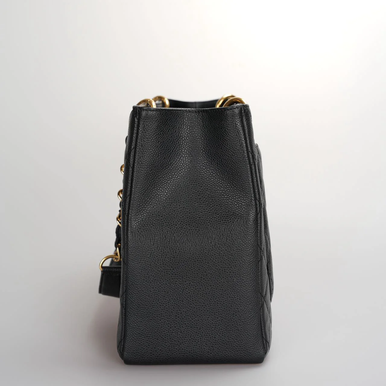 used-Chanel Black Grand Shopping Tote GST Bag in Caviar Leather with Gold Hardware-MILOURA