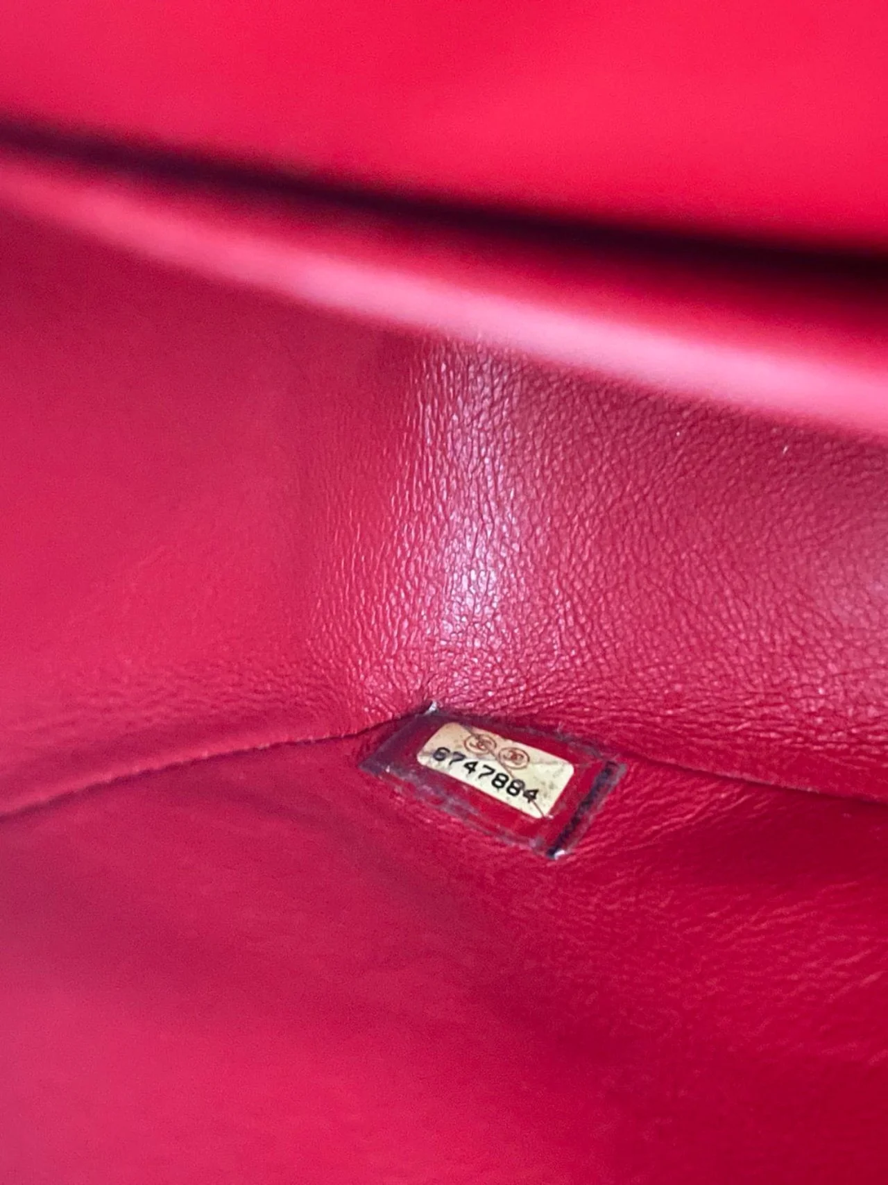 used-Chanel Red Vintage Classic Double Flap Bag Medium in Lambskin Leather 24K Gold Hardware-MILOURA