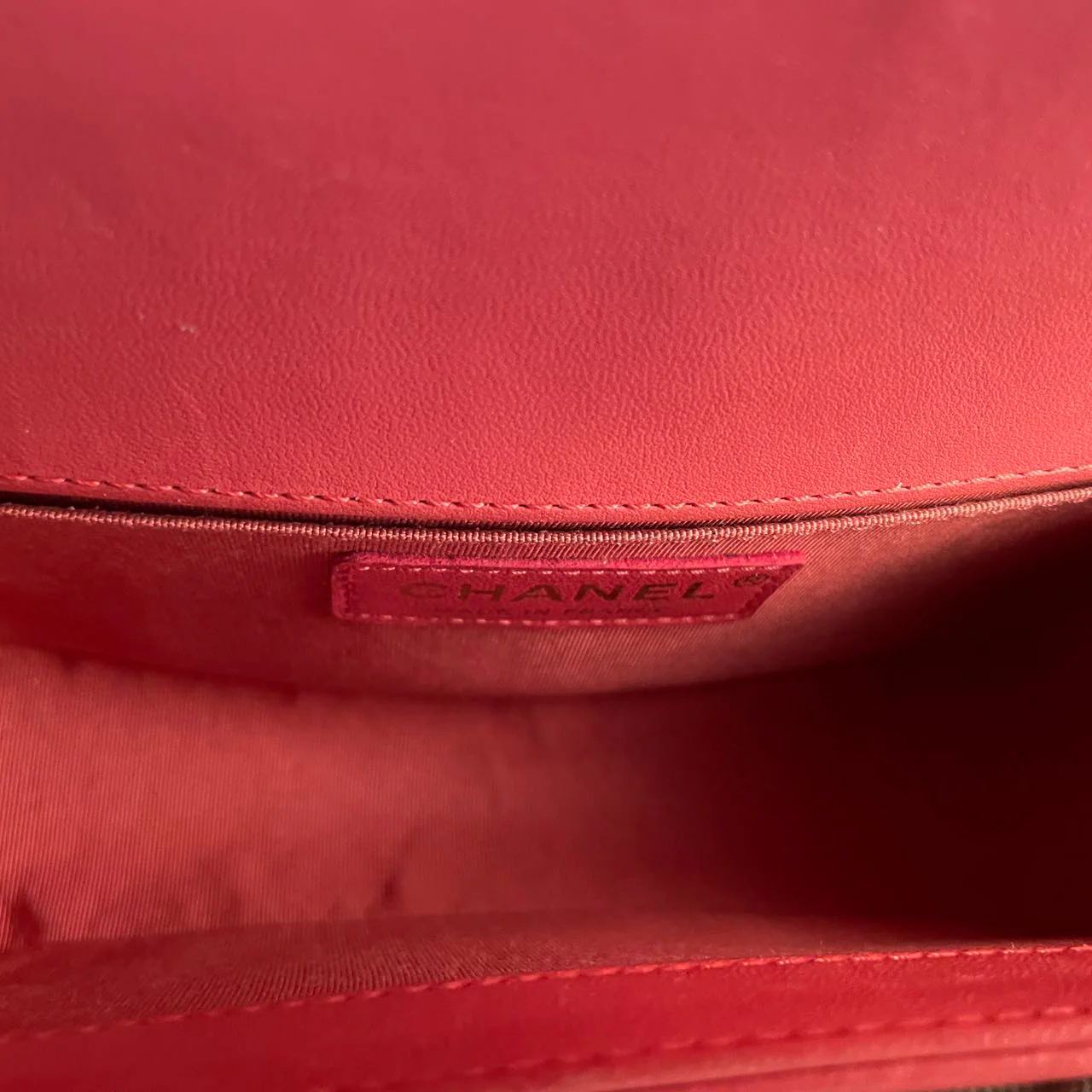 used-Chanel Lambskin Quilted Small Boy Flap Bag in Pink with Gold Hardware-MILOURA