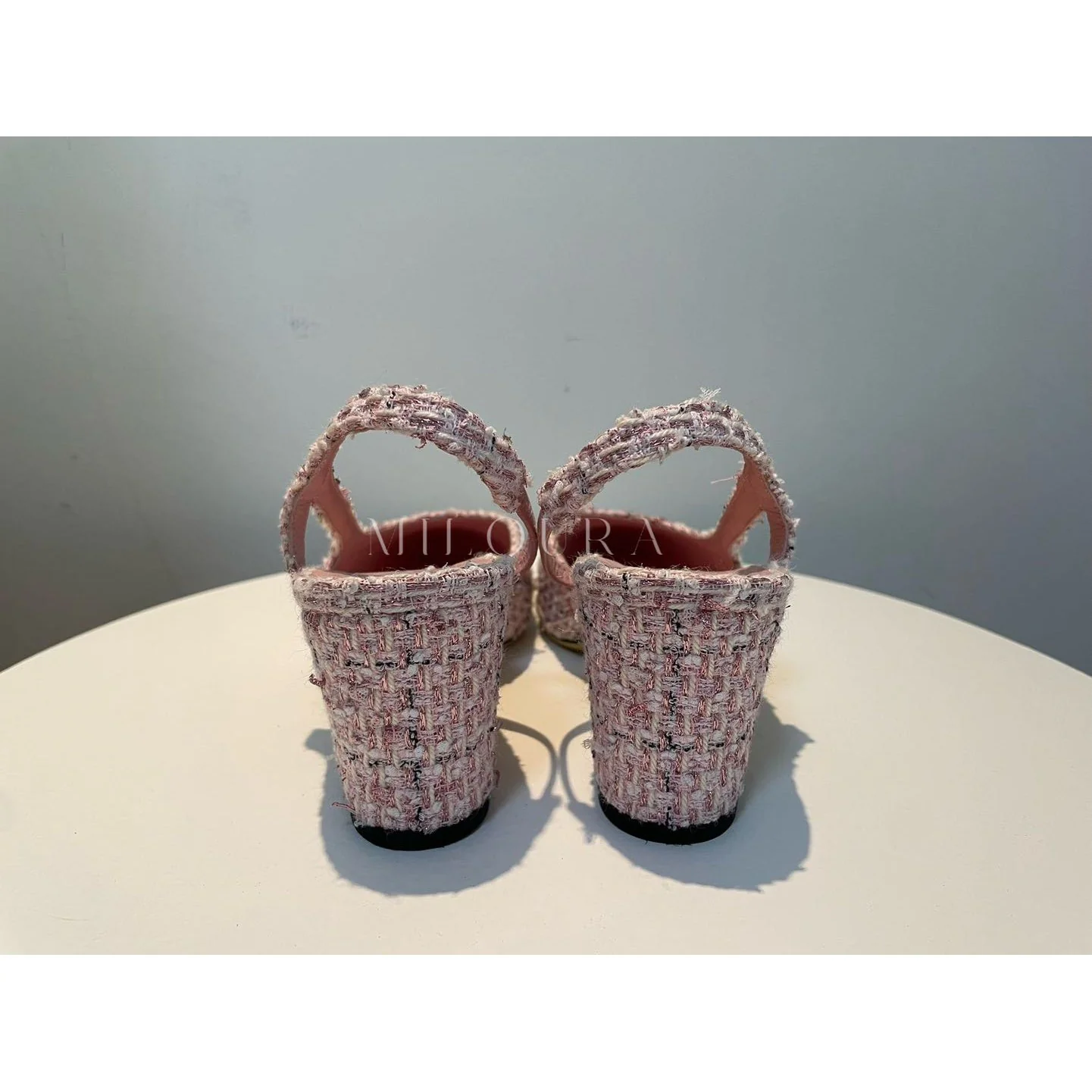 used-CHANEL TWEED SLINGBACK 38-MILOURA