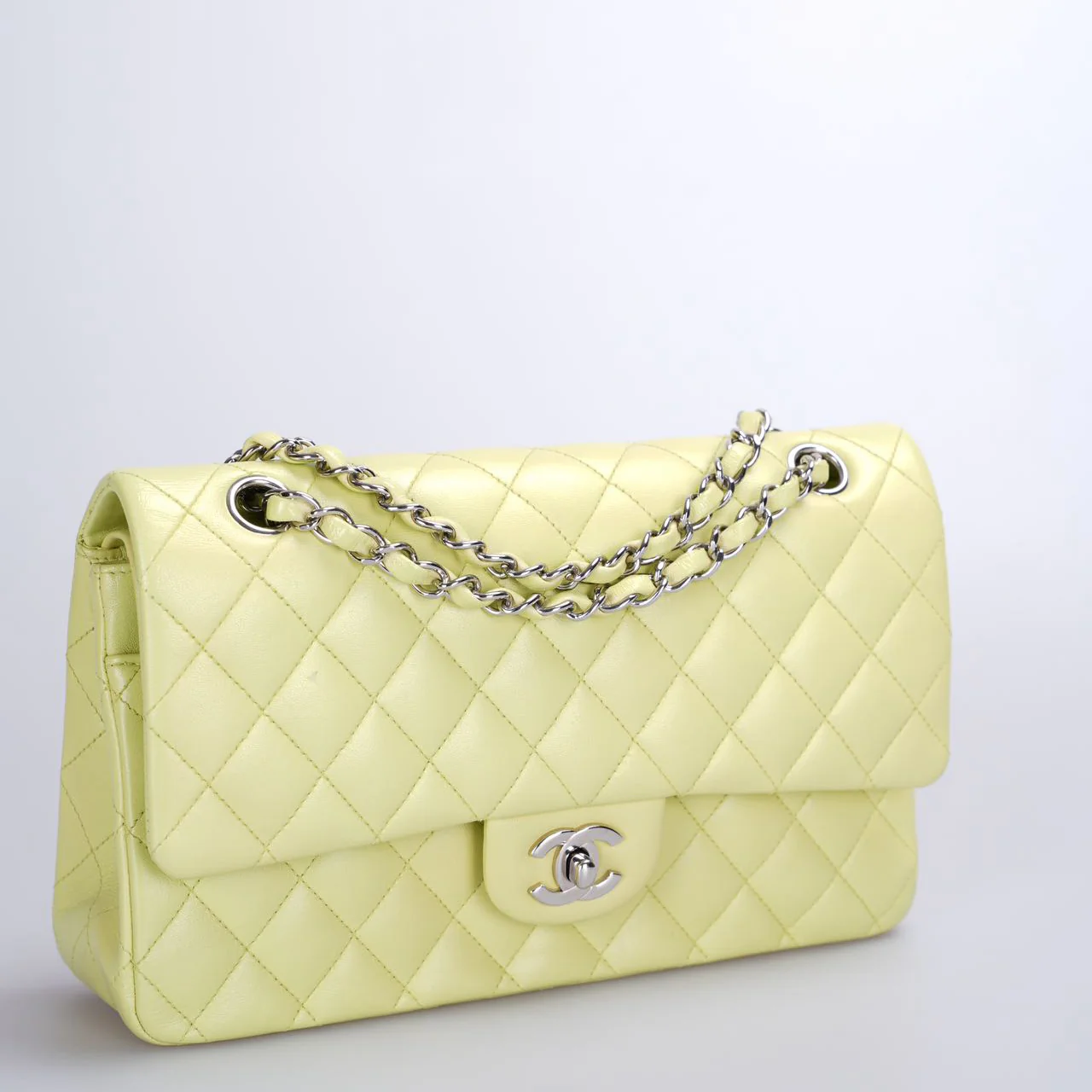 Used-Chanel Medium Timeless Flap Bag in Pastel Butter Yellow-MILOURA