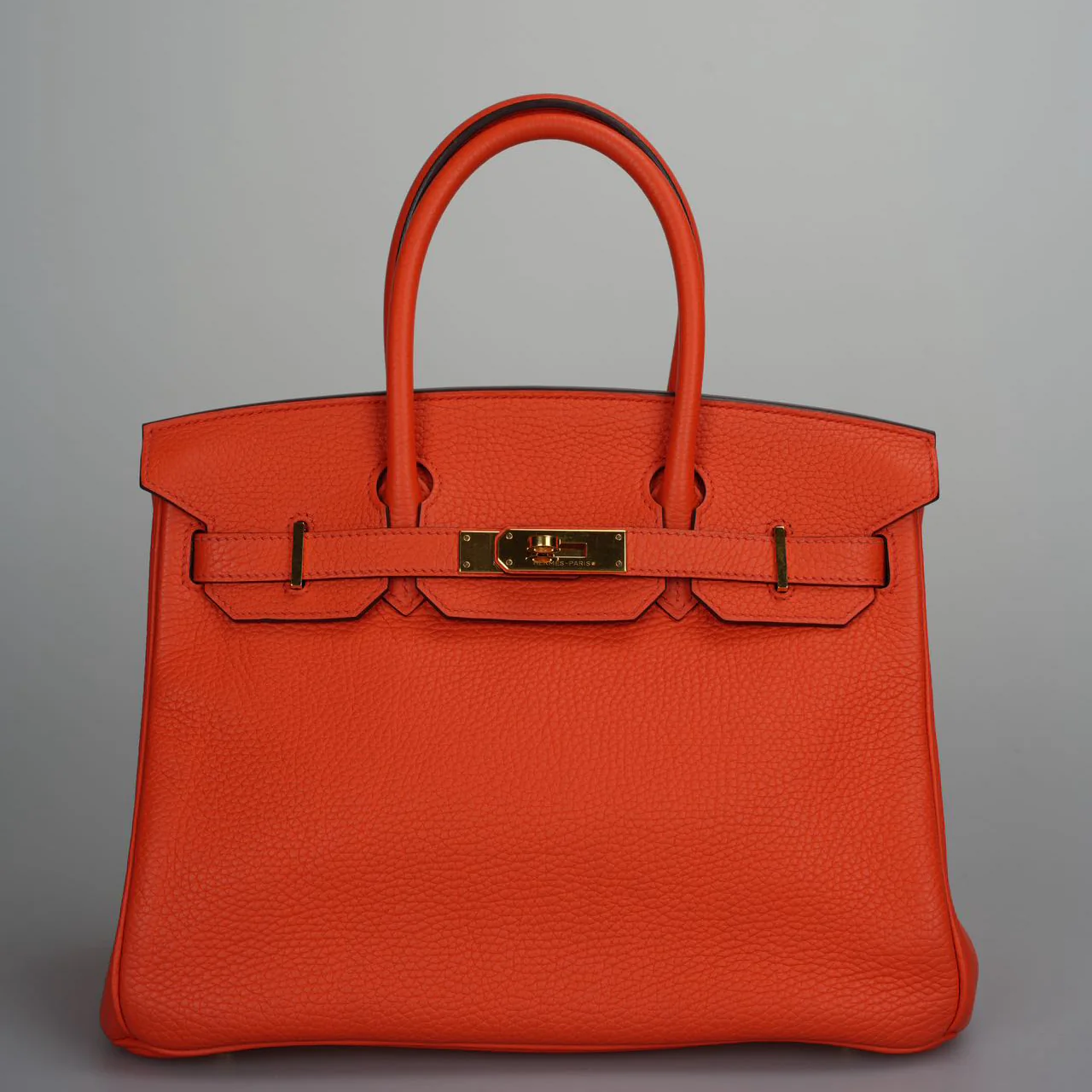 used-Hermes Birkin 30 Handbag in Orange Togo Leather with Gold Hardware-MILOURA
