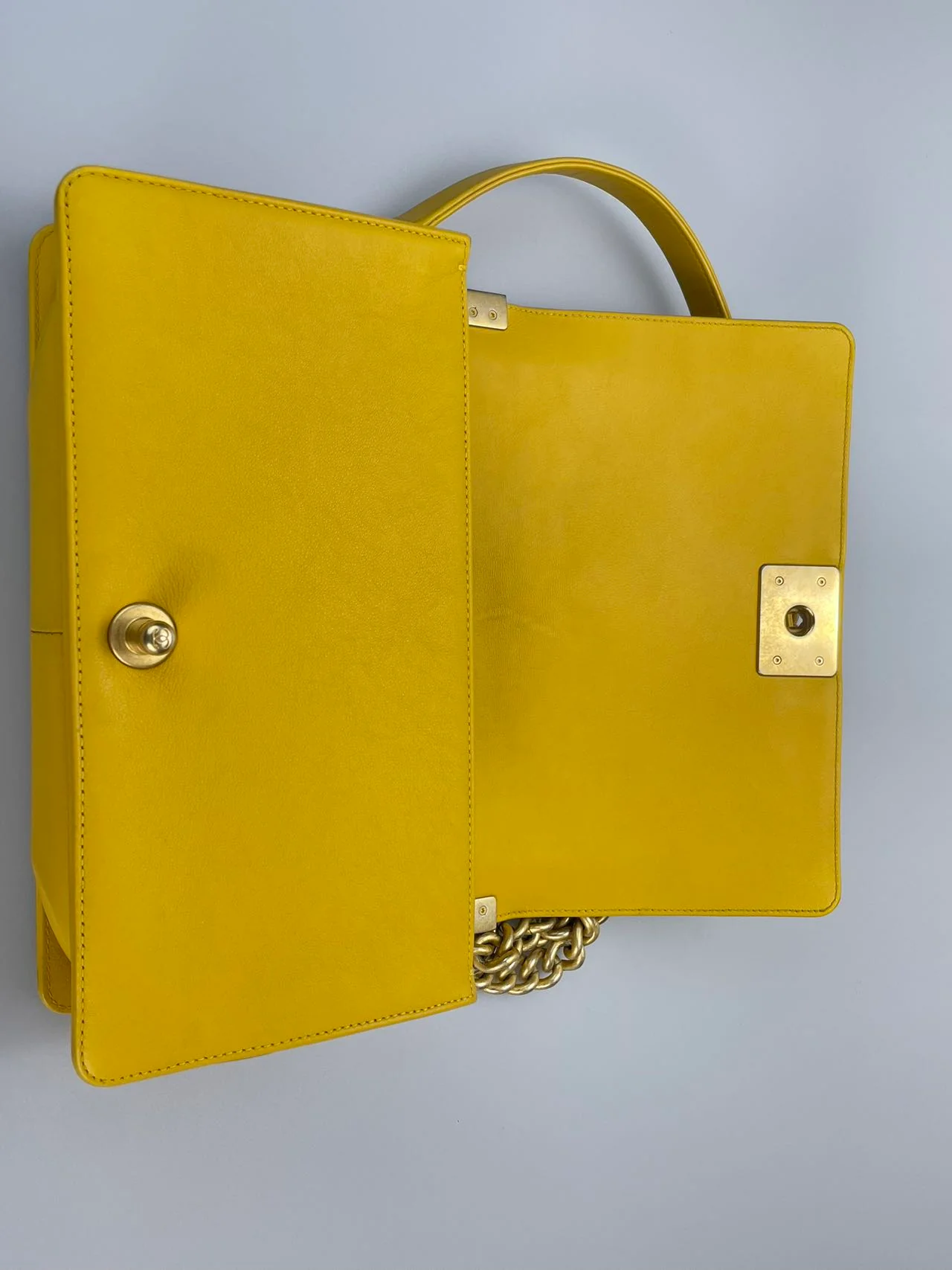 used-Chanel Leboy Medium in Lemon Yellow Bag with Gold Hardware-MILOURA