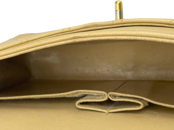 used-Chanel Beige Vintage Timeless Flap Bag Medium-MILOURA
