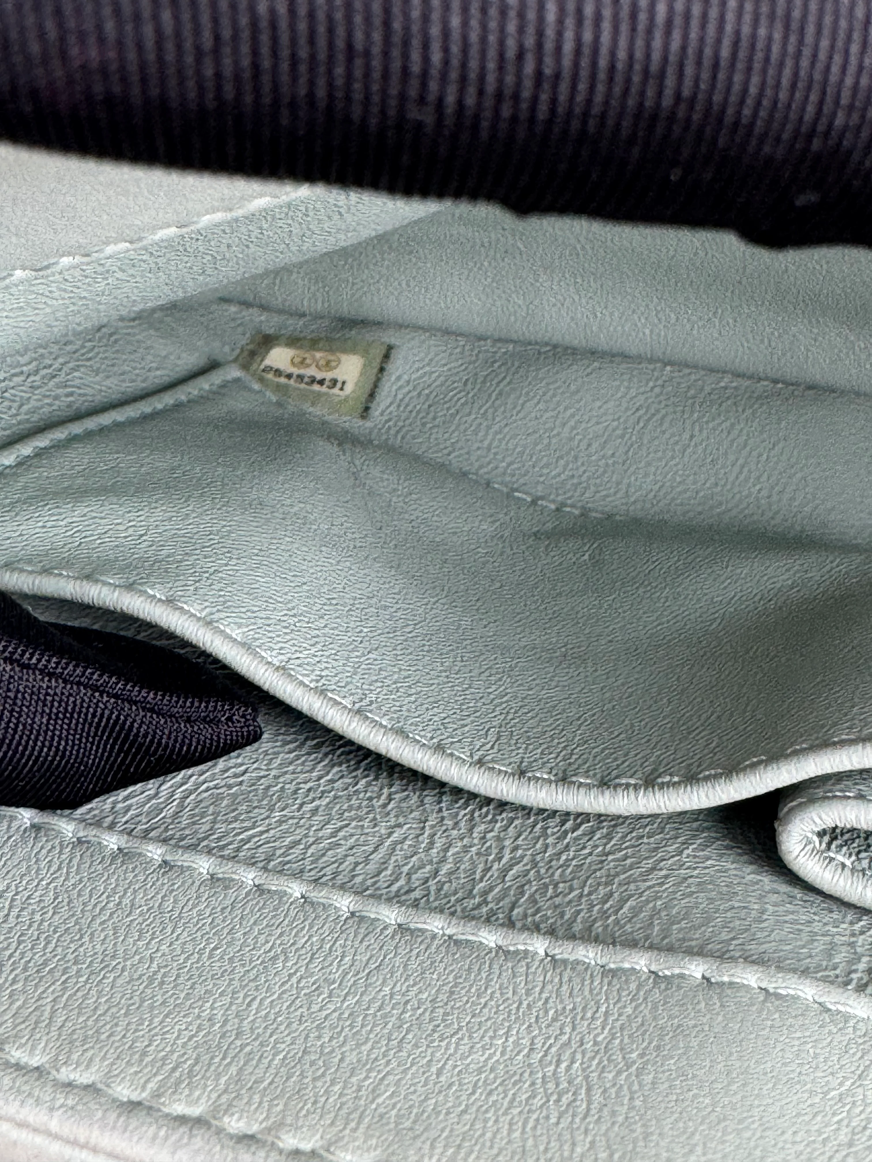 used-CHANEL Lambskin Chevron Quilted Small Trendy CC Dual Handle Flap Bag Light Green-MILOURA