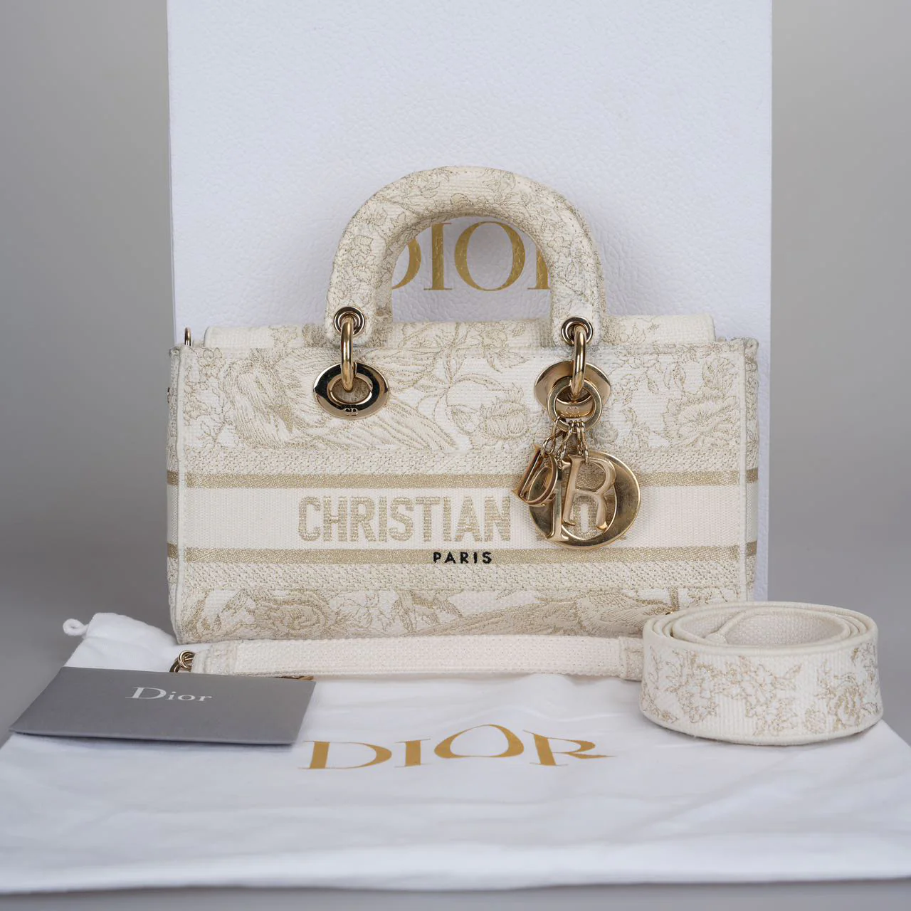 used-Christian Dior Lady D-Joy Bag in Beige-MILOURA