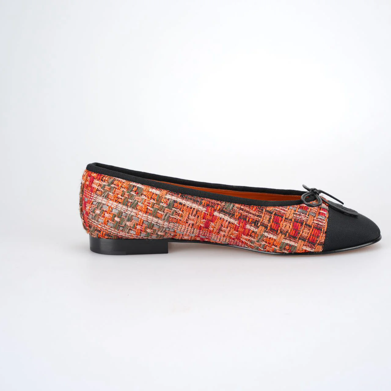 used-Chanel Ballet Flats Multicolor Fabric and Leather CC 38-MILOURA