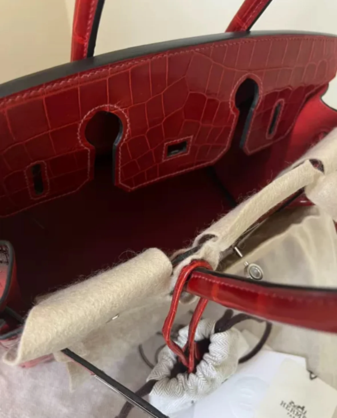 used-Hermes Birkin Bag 30cm in in Braise Shiny Niloticus with Palladium Hardware-MILOURA