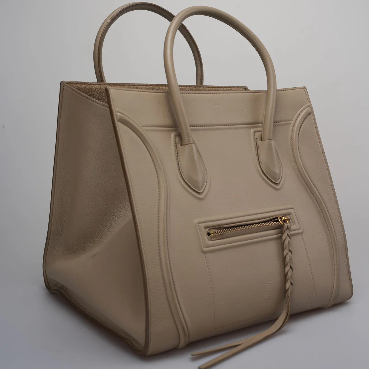 used-Celine Gray Luggage Tote Bag-MILOURA
