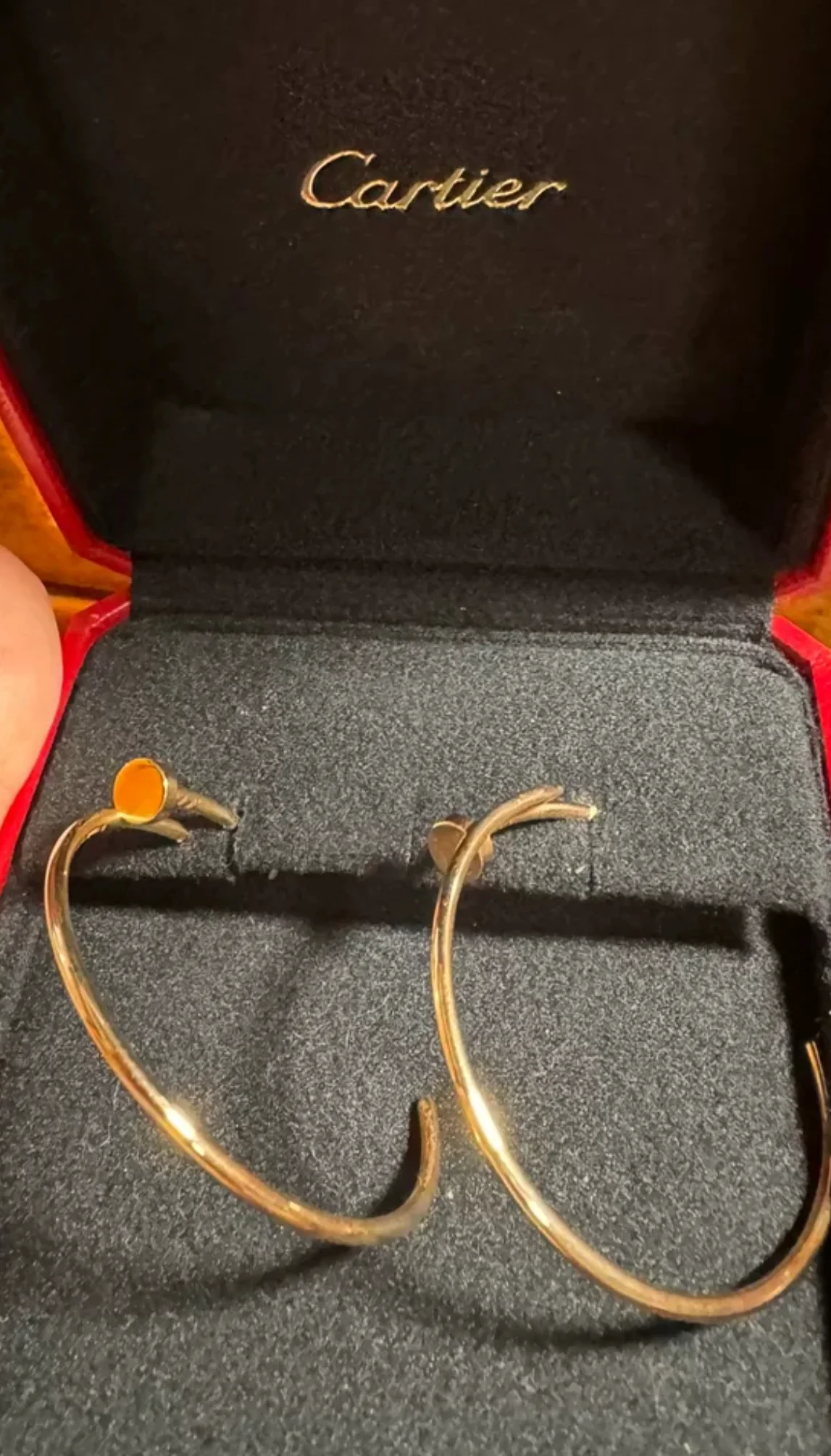 used-Cartier Juste un Clou earrings 18k Rose Gold hoop-MILOURA