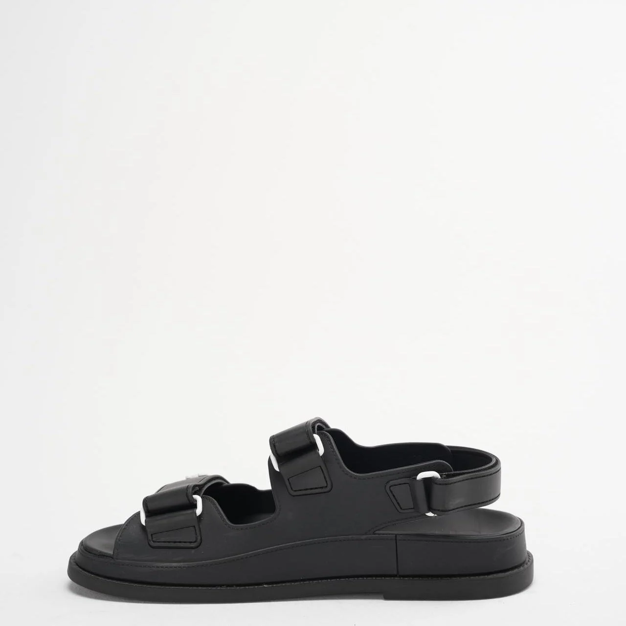 Chanel Black CC Dad Sandals Rubber Size 38