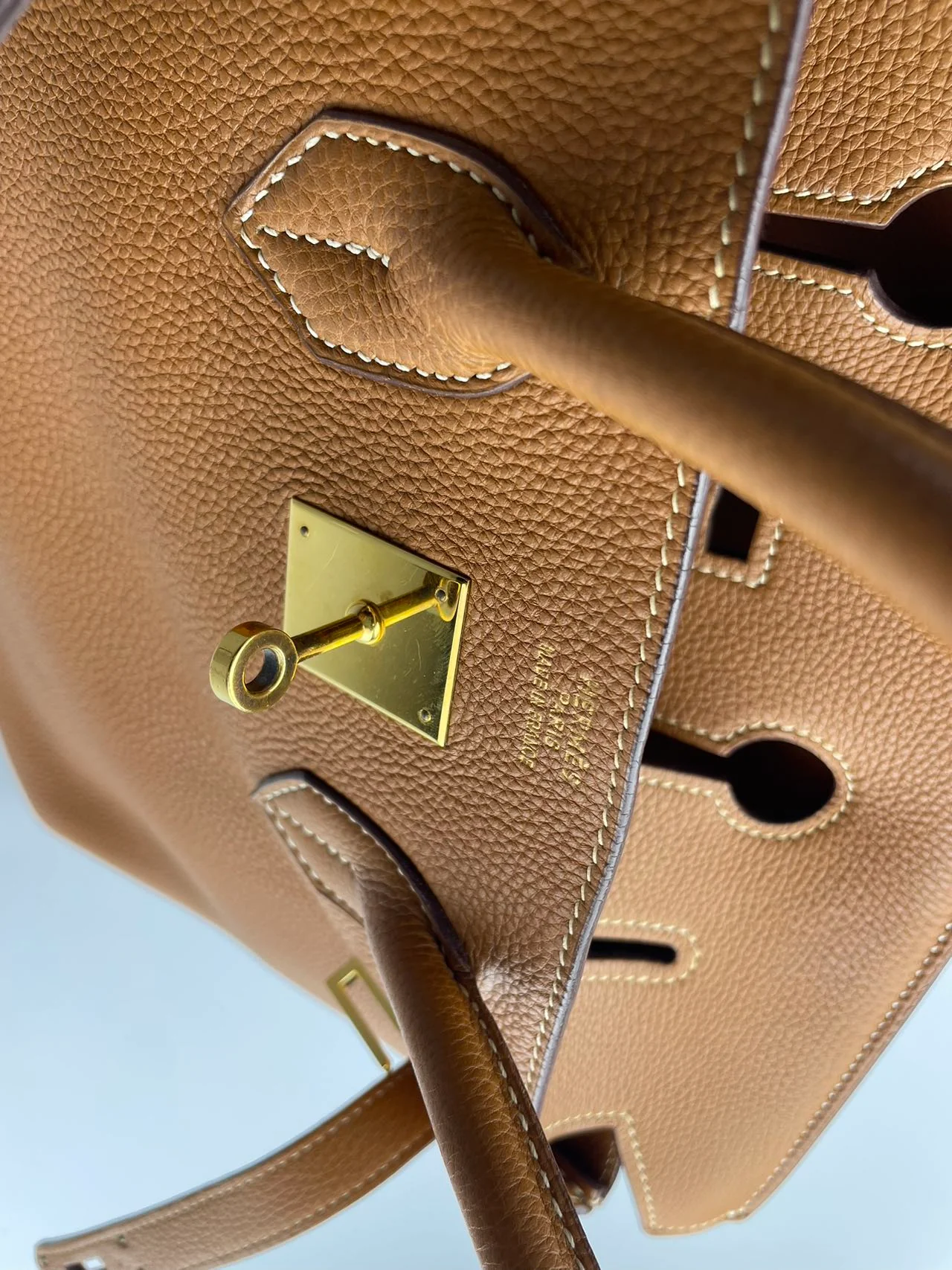 used-Hermes pre-owned Birkin 35 in gold vintage Togo leather-MILOURA