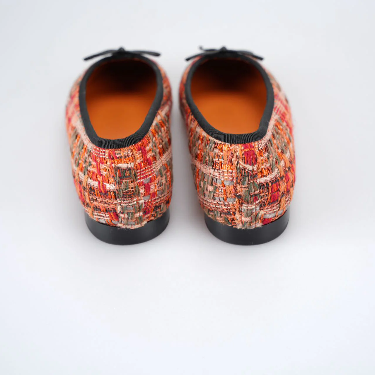 used-Chanel Ballet Flats Multicolor Fabric and Leather CC 38-MILOURA