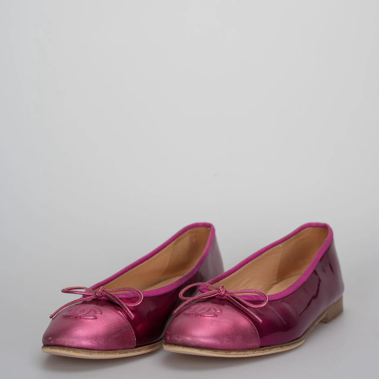 used-Chanel ballet flats 37.5 in hot pink-MILOURA