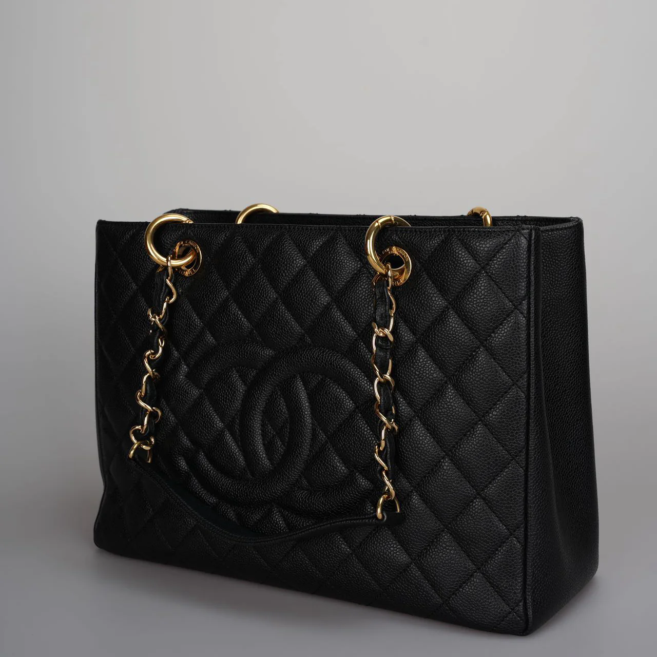 used-Chanel Grand Shopping Tote Black GST Bag in Caviar Leather with Gold Hardware from 2012-MILOURA