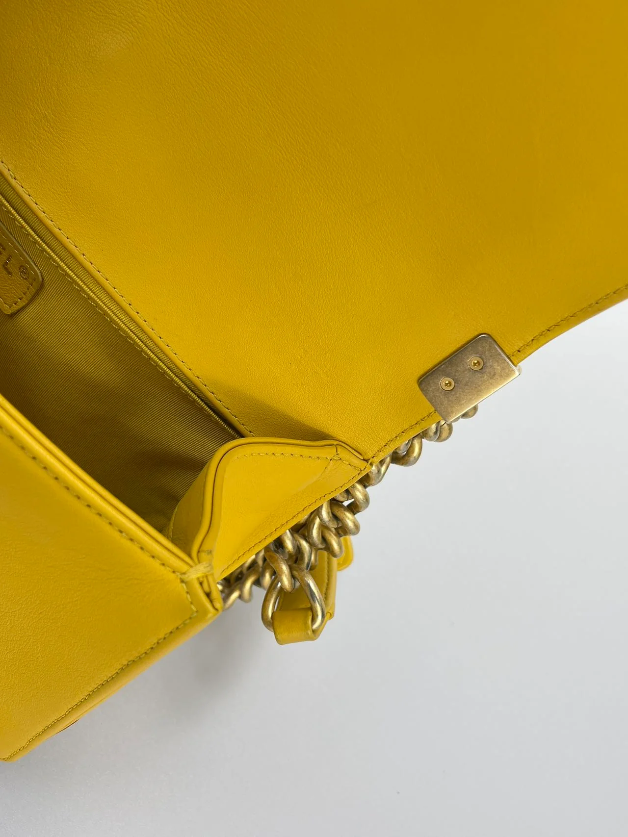used-Chanel Leboy Medium in Lemon Yellow Bag with Gold Hardware-MILOURA