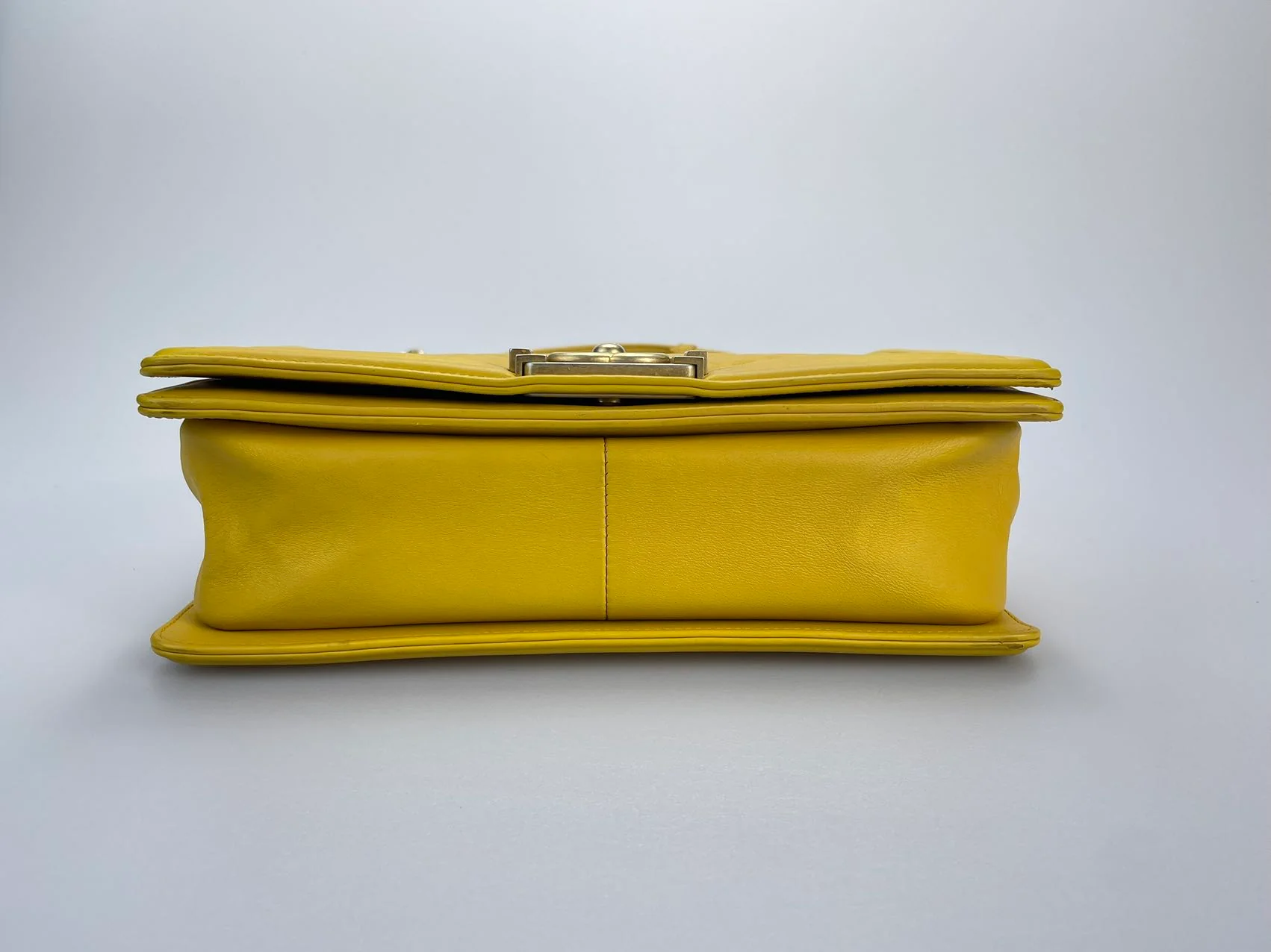 used-Chanel Leboy Medium in Lemon Yellow Bag with Gold Hardware-MILOURA