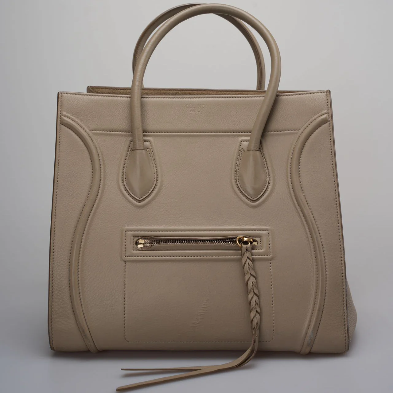 used-Celine Gray Luggage Tote Bag-MILOURA