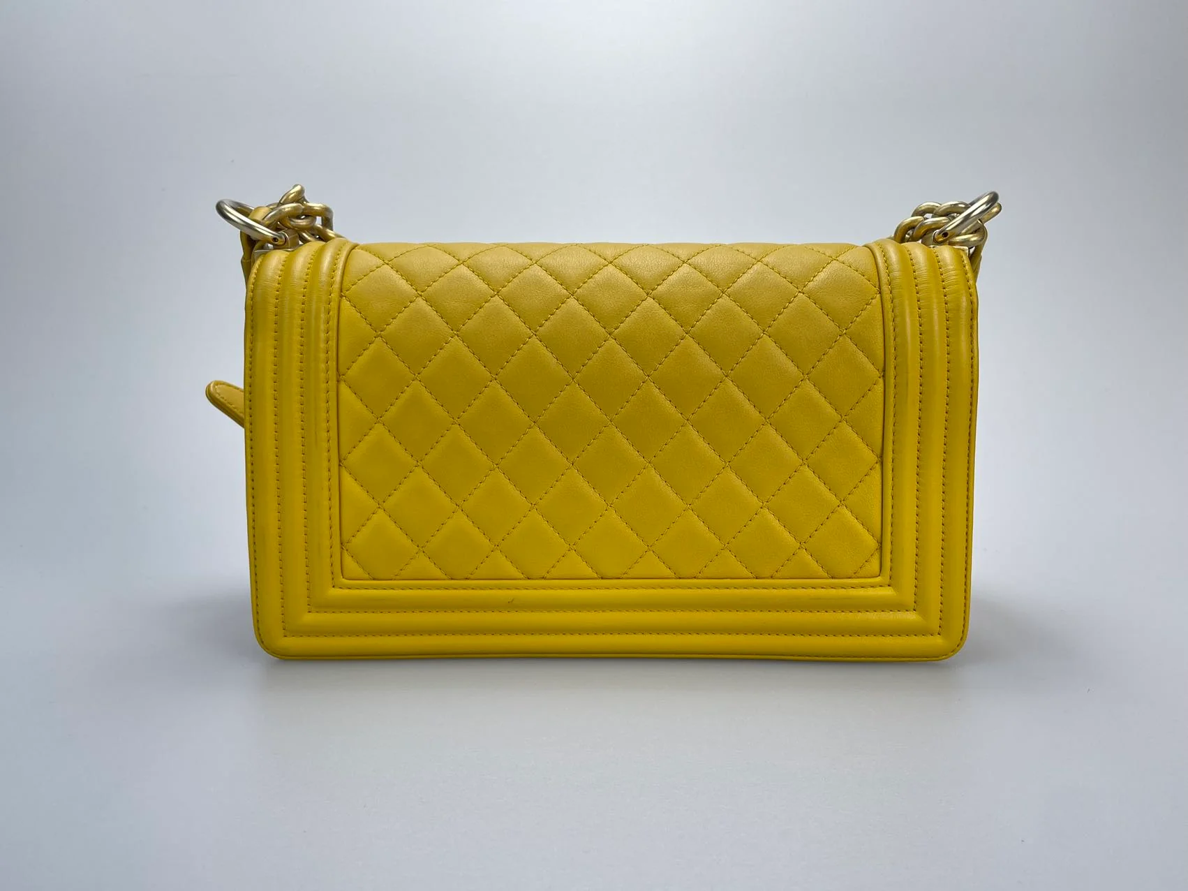 used-Chanel Leboy Medium in Lemon Yellow Bag with Gold Hardware-MILOURA