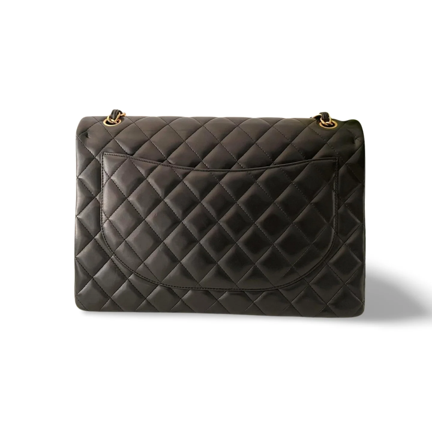 used-Chanel Black Classic Double Flap Maxi Bag with Gold Hardware-MILOURA