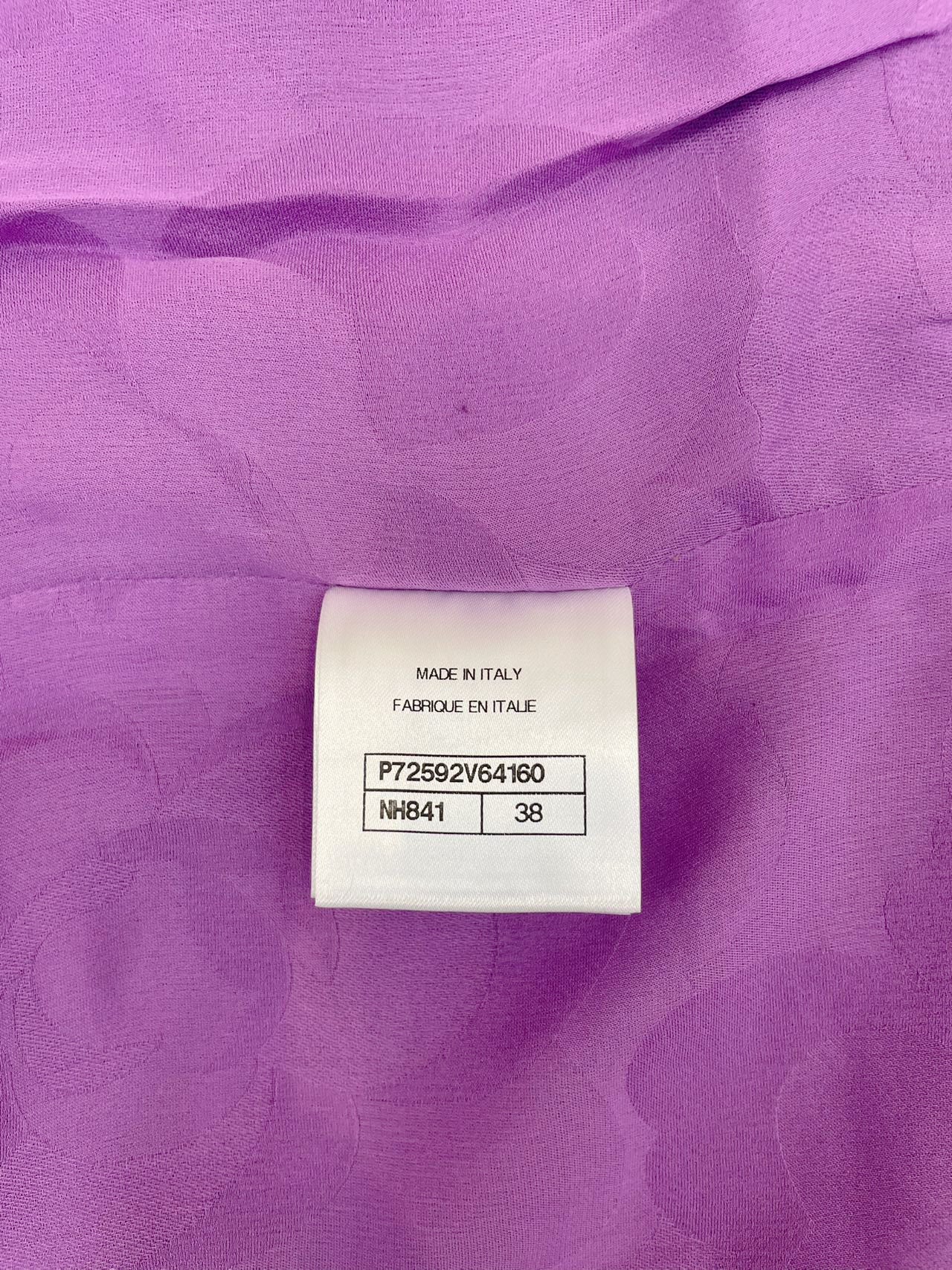 Chanel Cc All OverPrint 22 Runway Mini Dress in Purple Fr 38