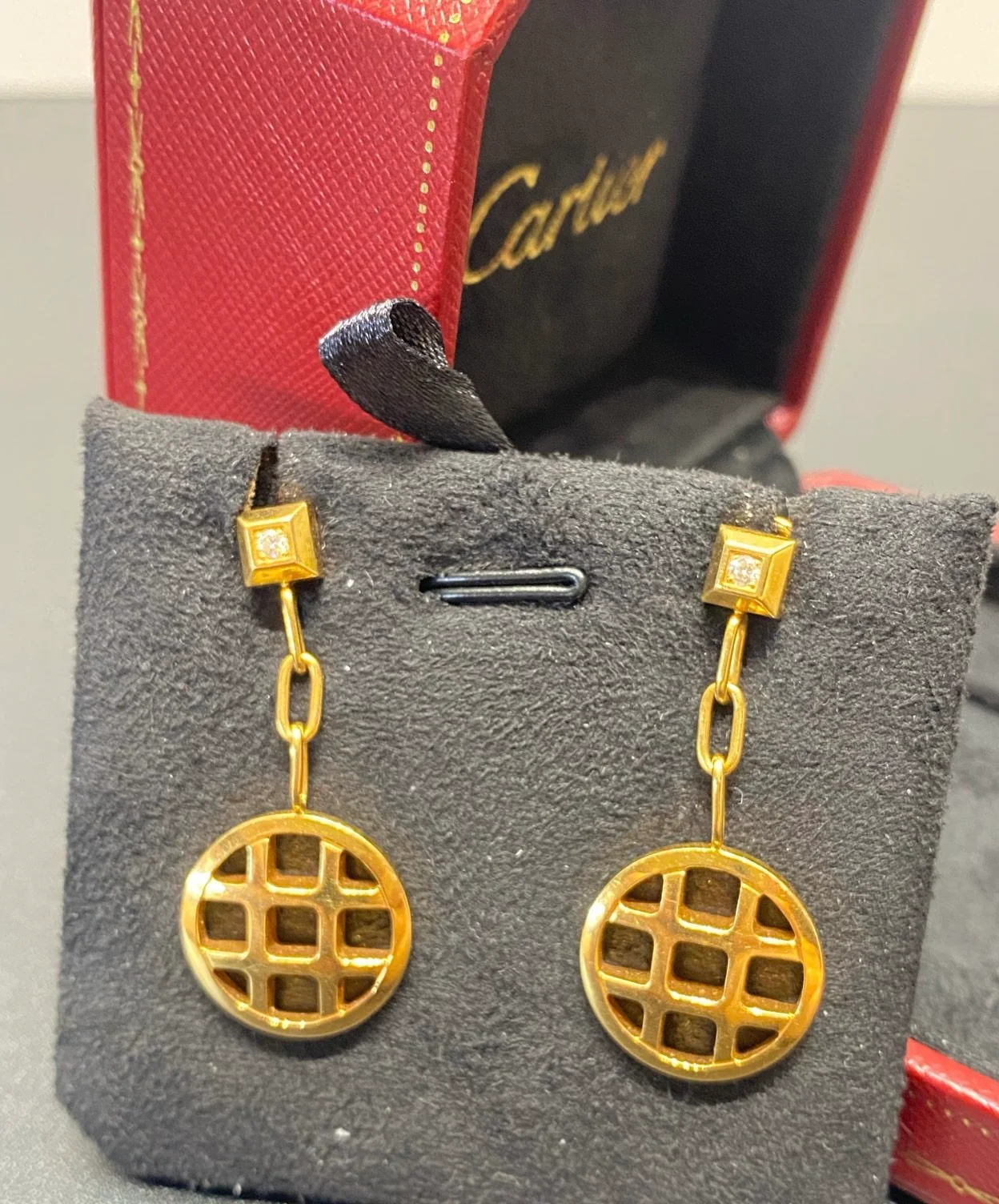 used-Cartier earrings pasha de Cartier with diamonds-MILOURA