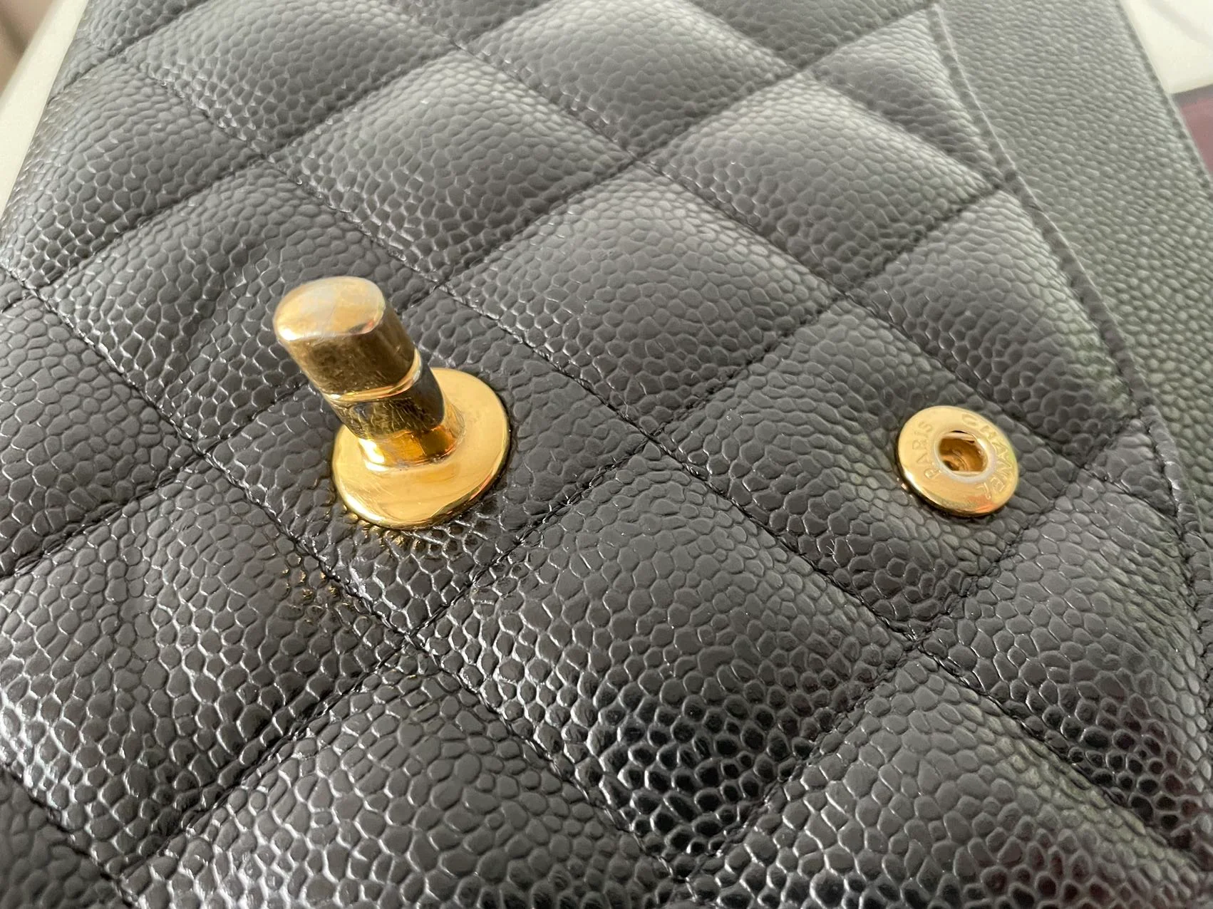 used-Chanel Black Jumbo Classic Double Flap Bag Caviar Leather with Gold Hardware-MILOURA