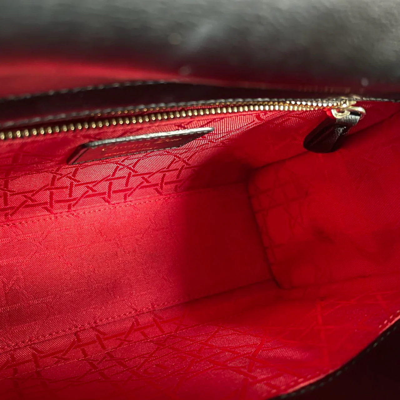 used-Christian Dior Black Small Lady Dior Bag in Cannage Lambskin Leather with Gold Hardware-MILOURA