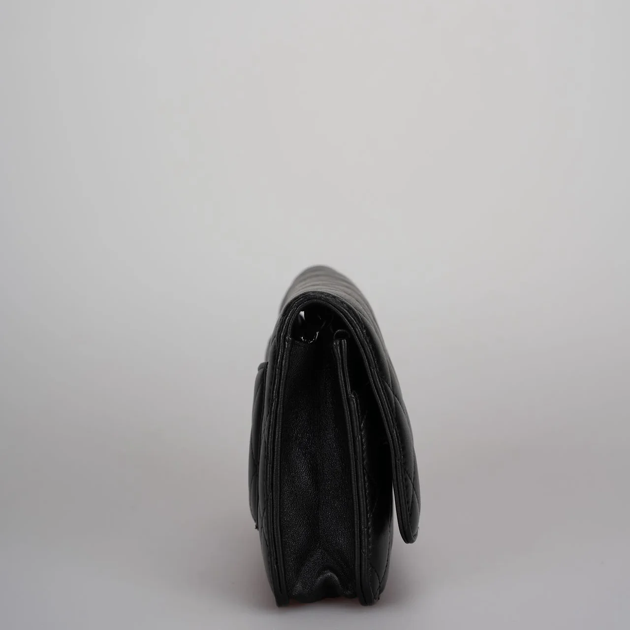 used-Chanel Black Classic WOC Lambskin Leather with Silver Hardware-MILOURA