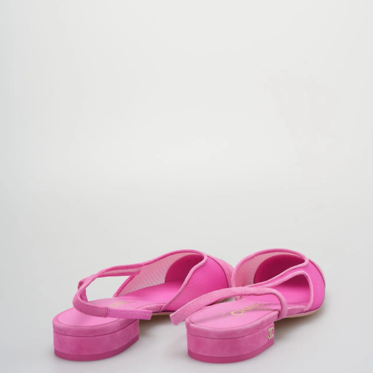 used-Chanel Slingback Suede Ballet Flats in Pink Size 35.5-MILOURA