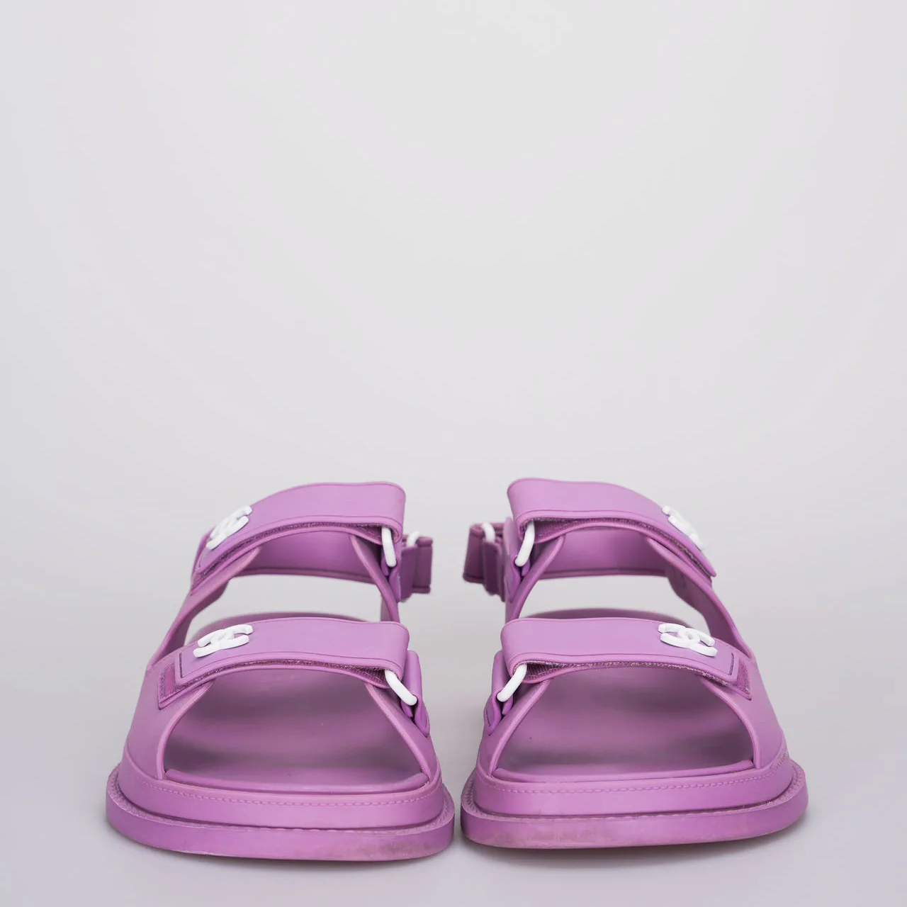 used-Chanel purple cc rubber Dad Sandals 36-MILOURA