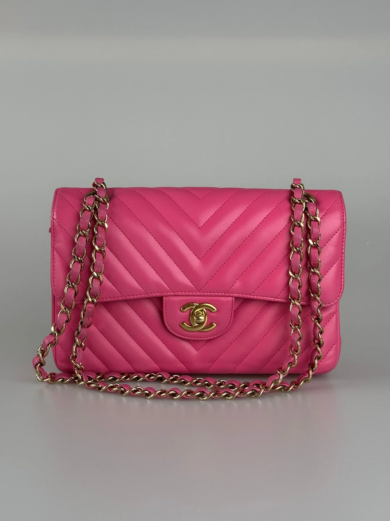 used-Chanel Small Quilted Flap Bag Pink Lambskin-MILOURA