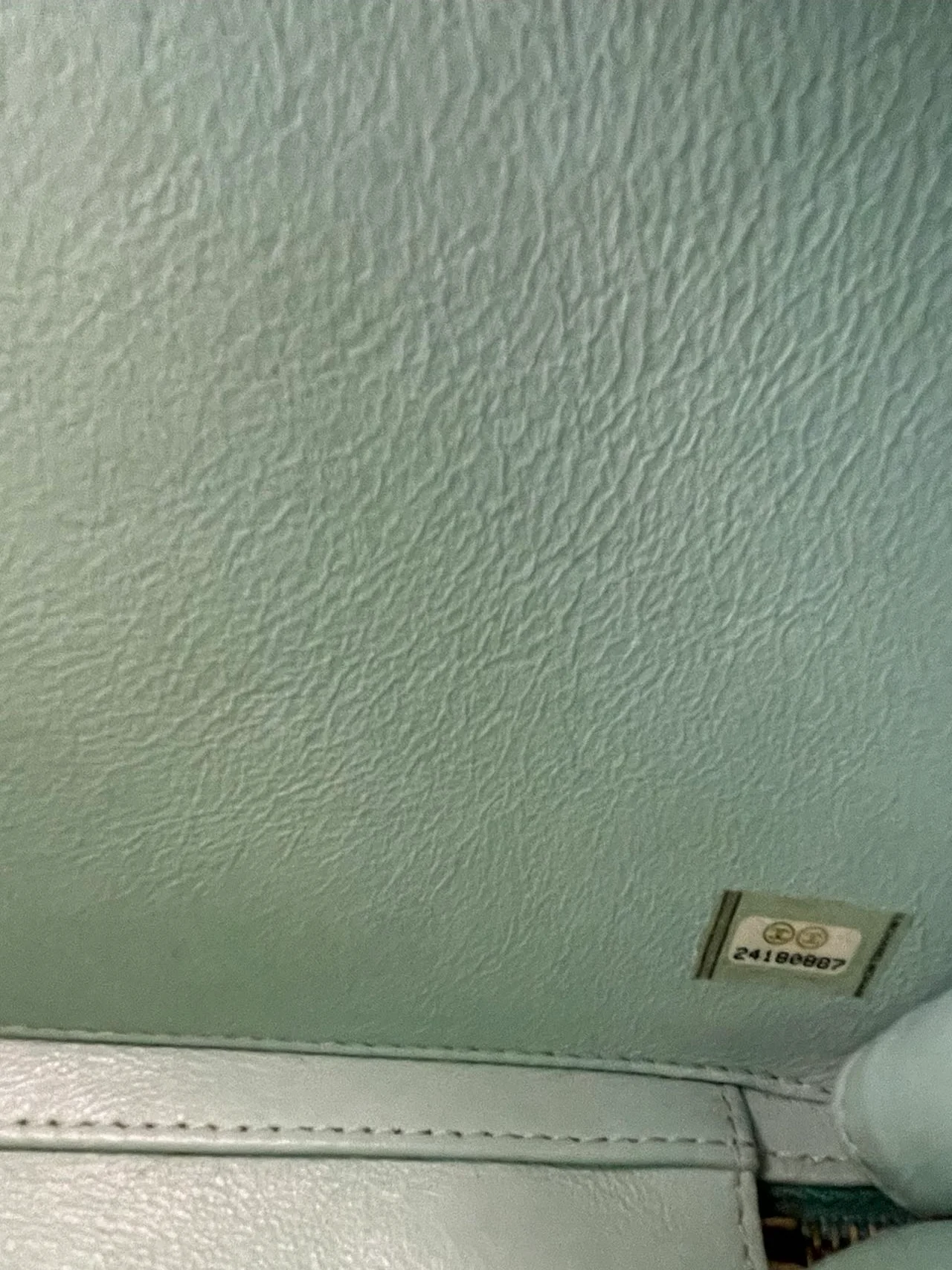 used-Chanel Vanity Case Bag in Caviar Leather Brushed Gold Hardware Mint Green Medium-MILOURA