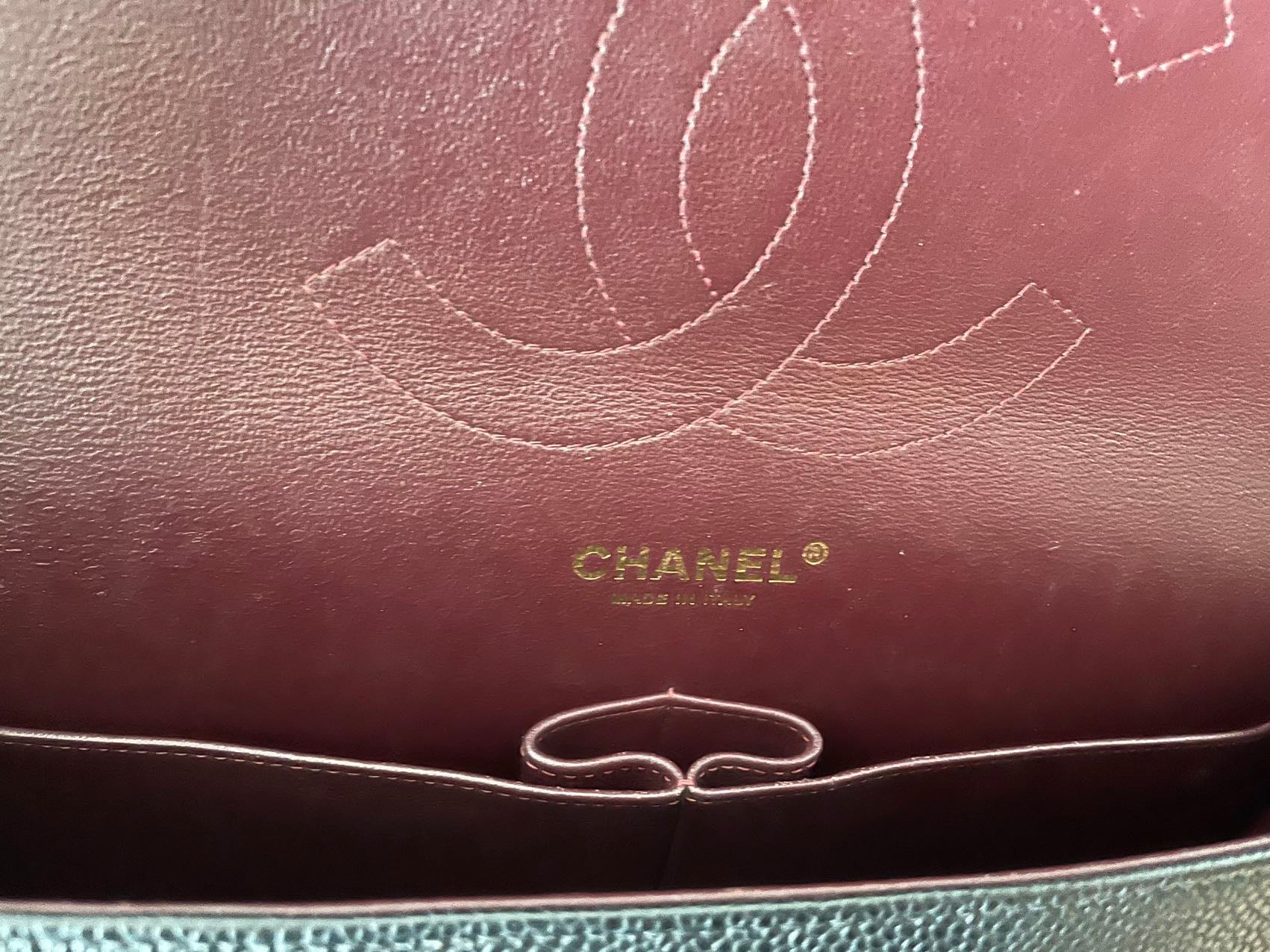 used-Chanel Black Jumbo Classic Double Flap Bag Caviar Leather with Gold Hardware-MILOURA