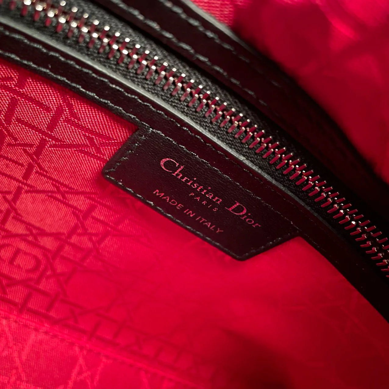 used-Christian Dior Black Medium Lady Dior Bag in Cannage Lambskin Leather with Silver Hardware-MILOURA