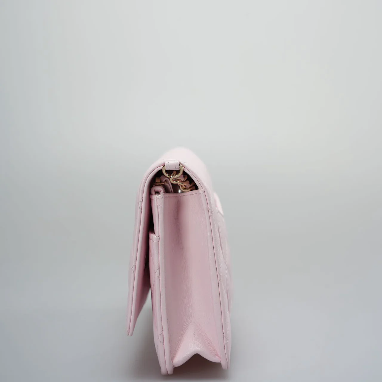 used-Chanel Pink Quilted Lambskin Pearl Wallet on Chain With Gold Hardware-MILOURA