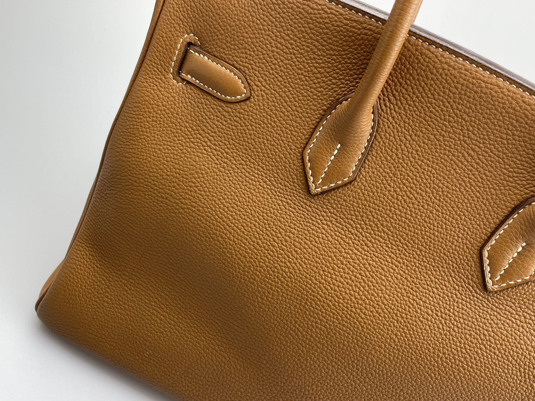 used-Hermes pre-owned Birkin 35 in gold vintage Togo leather-MILOURA