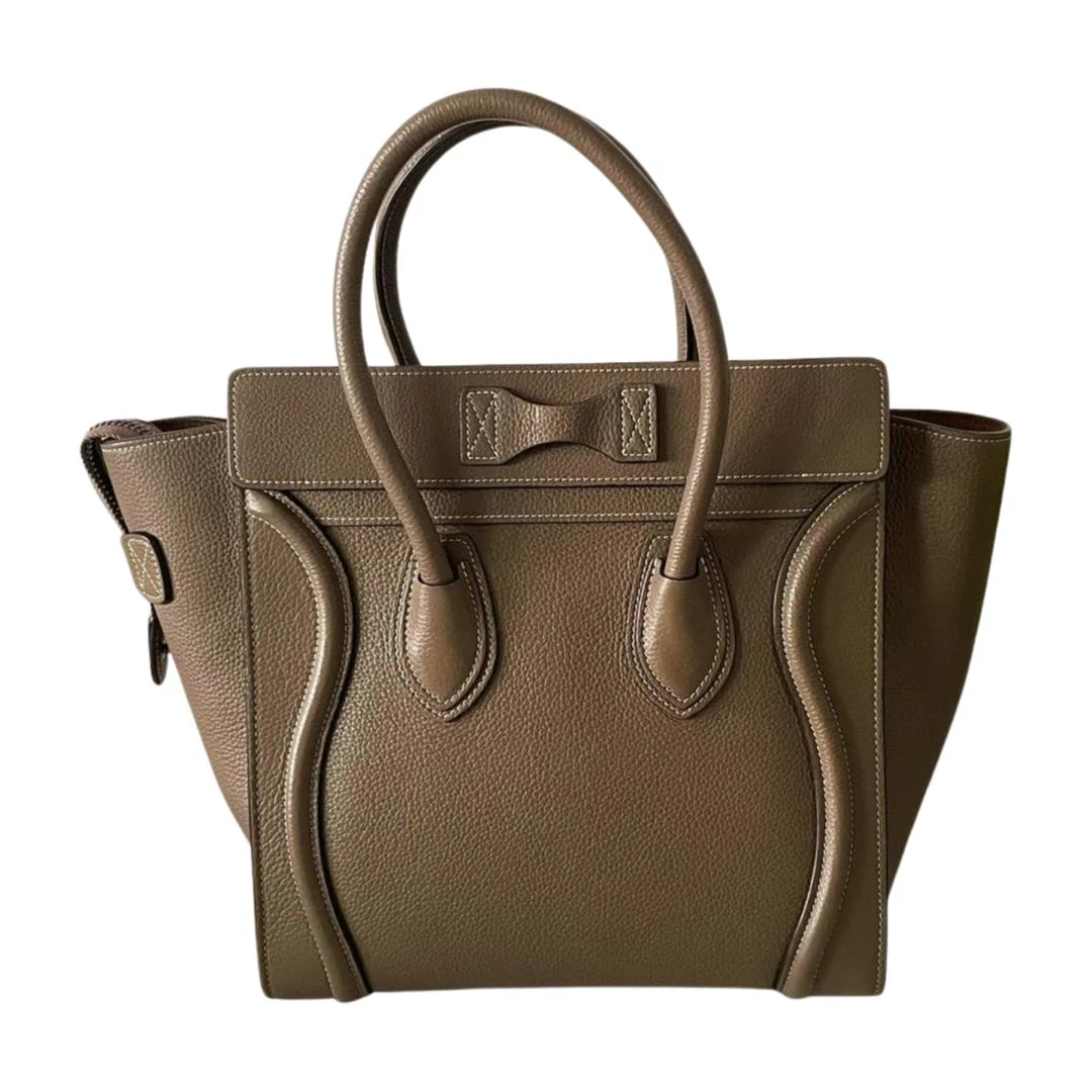 used-CELINE Micro Luggage leather handbag in Grey-MILOURA