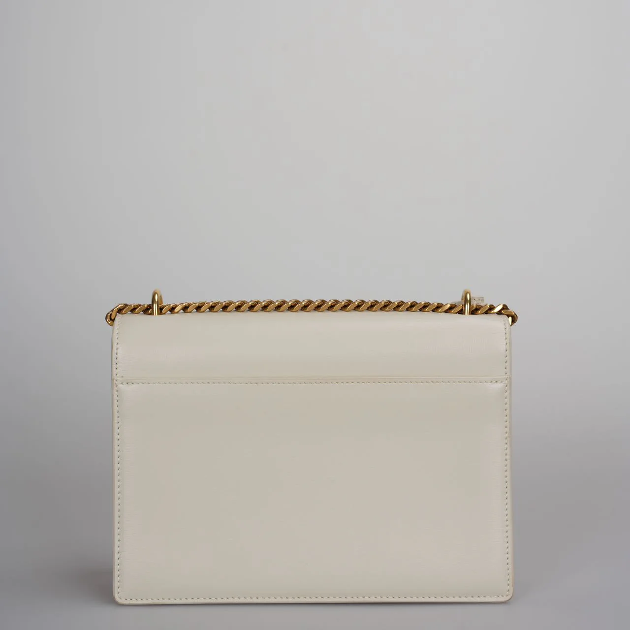 used-Saint Laurent Calfskin Medium Monogram Sunset in Blanc Vintage-MILOURA