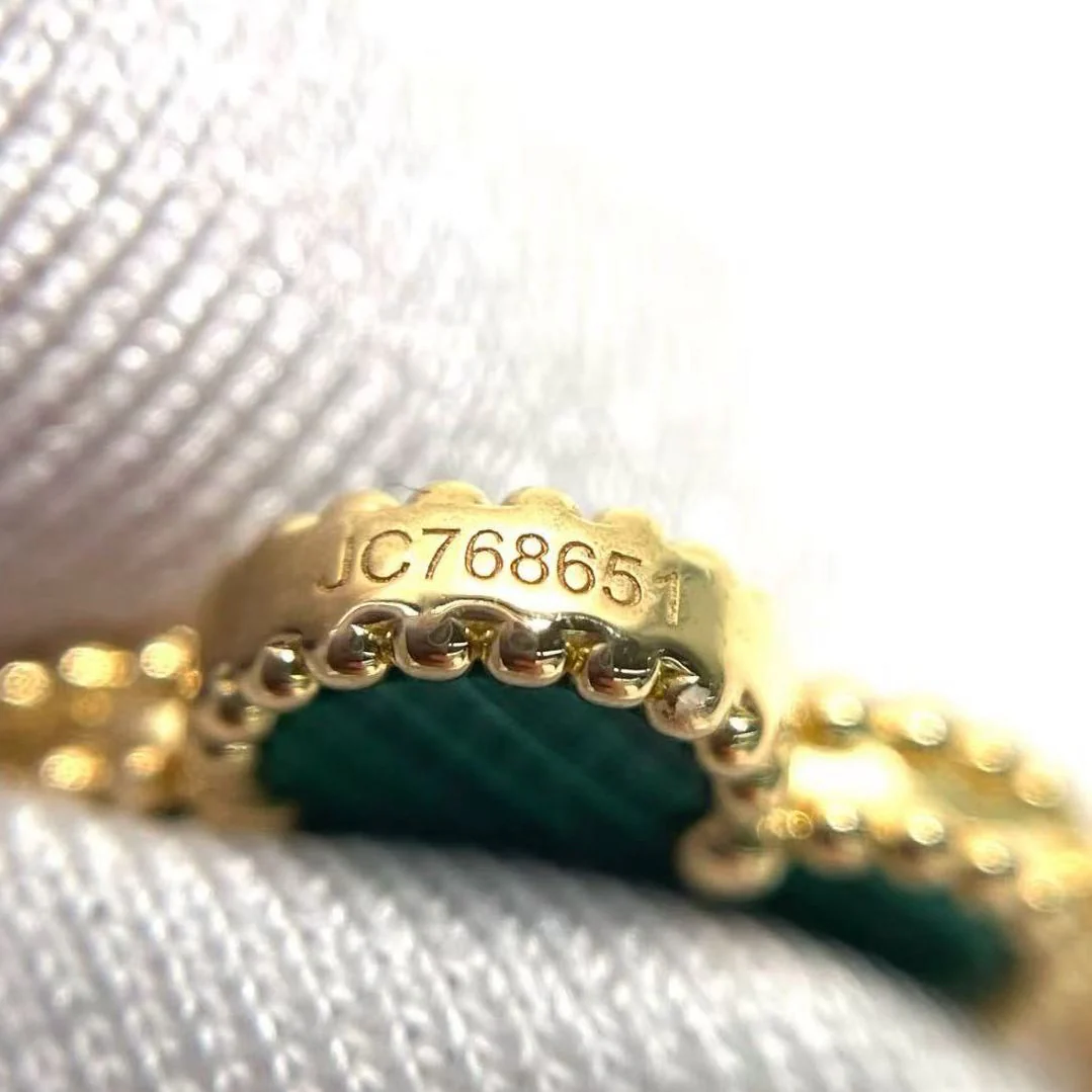 used-Van Cleef & Arpels 18k Yellow Gold Malachite 5 Motifs Vintage Alhambra Bracelet 2021-MILOURA