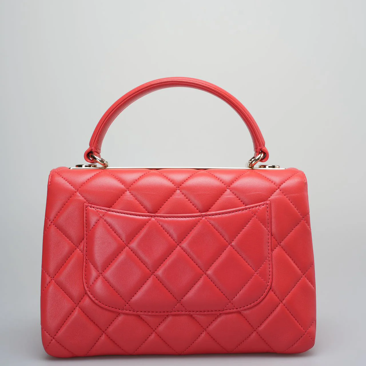 used-Chanel Red Small Trendy CC Bagin Lambskin Leather with Champagne Gold Hardware-MILOURA