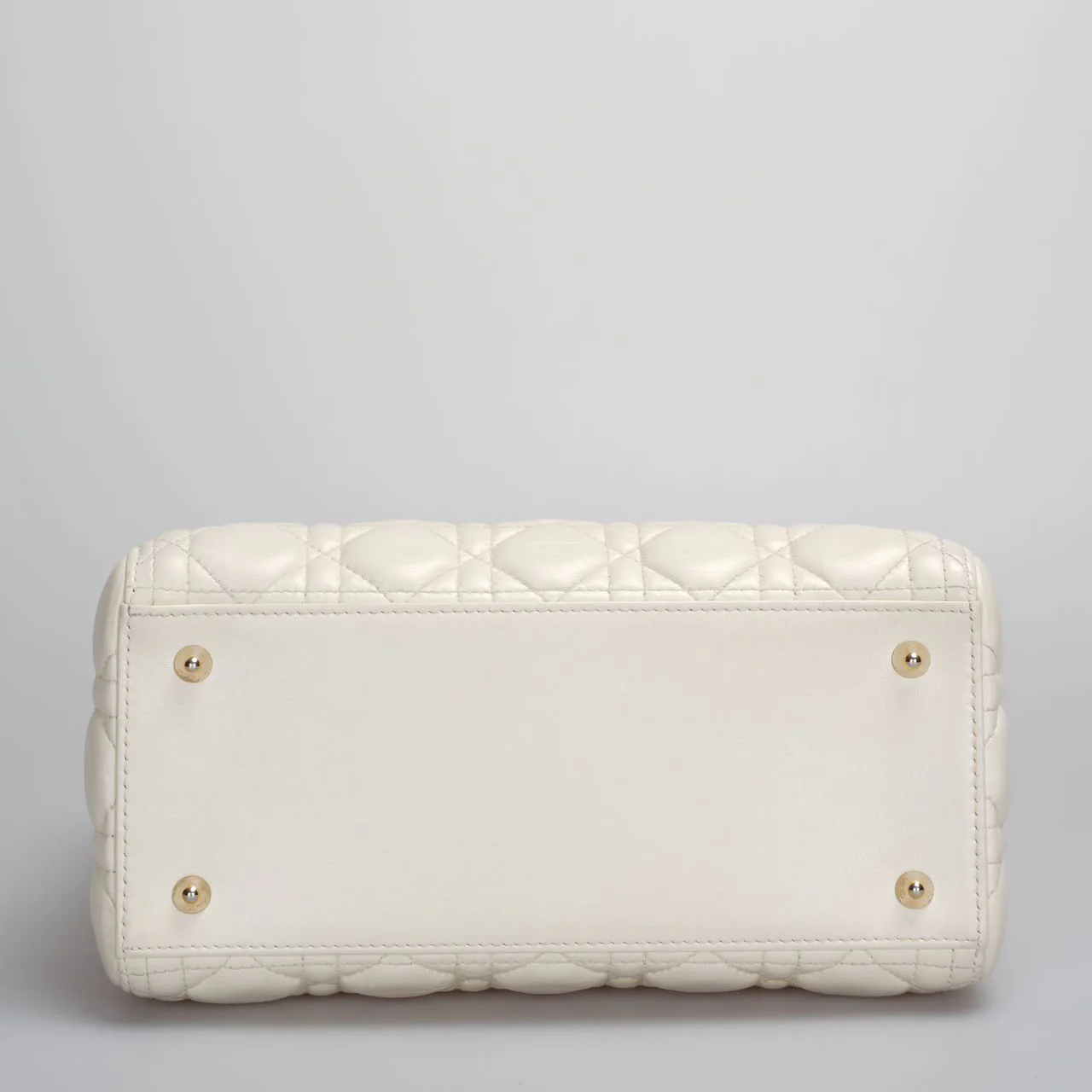 used-Christian Dior Lady Dior Bag White Medium 2017-MILOURA