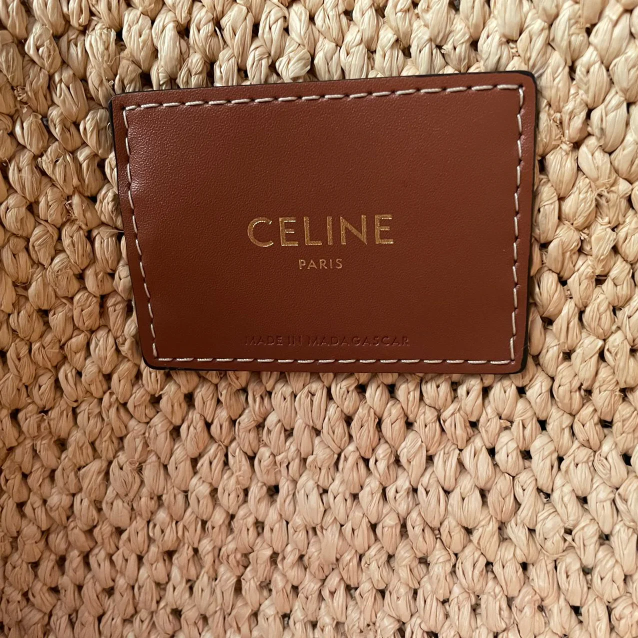 used-Celine Small Cabas Thais in Raffia and Calfskin-MILOURA
